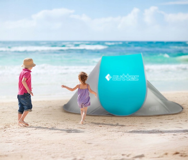 NAMIOT PLAŻOWY SAMOROZKŁADAJĄCY PARAWAN ZAMYKANY SZYBKI POP UP UV50 OUTTEC