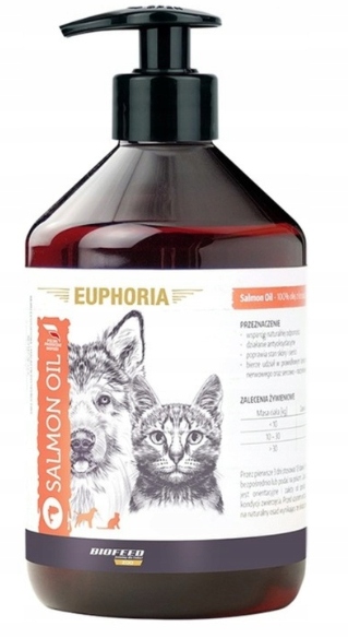 BIOFEED EUPHORIA Olej z łososia dla psa i kota Salmon Oil 1 L suplement