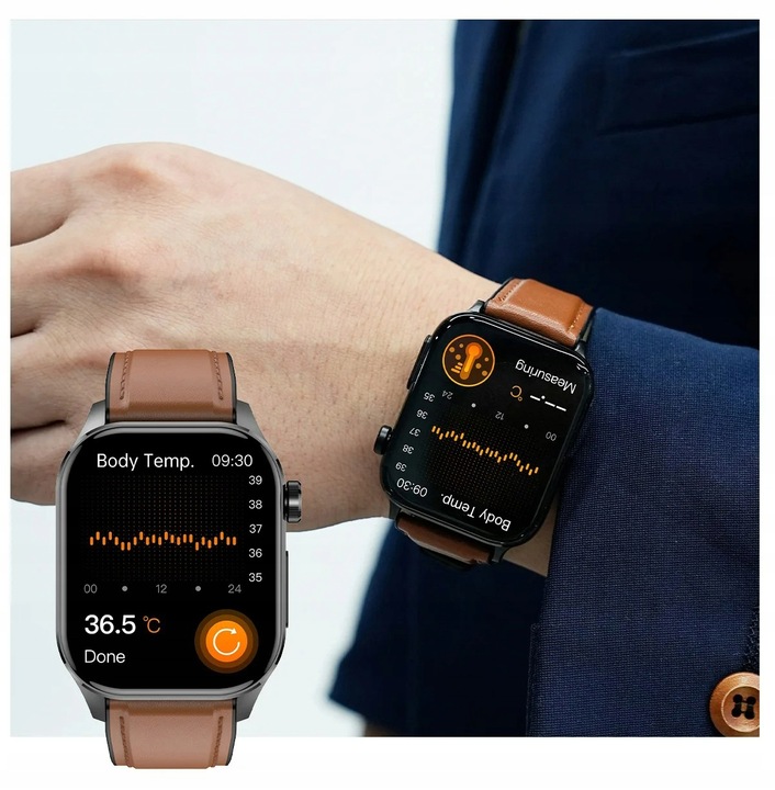 SMARTWATCH MĘSKI Zegarek EKG FUNKCJA POMIARU CUKRU AMOLED CIŚNIENIE ROZMOWY