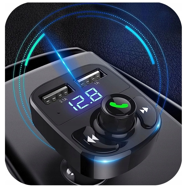 BASEUS TRANSMITER ADAPTER ŁADOWARKA BLUETOOTH FM MICRO SD DO AUTA