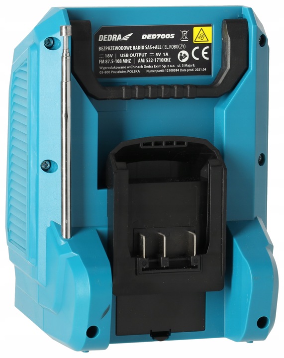 RADIO bluetooth przenośne Głośnik DEDRA SAS+ALL aku 2Ah AUX USB Powerbank