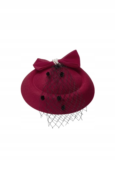 Damski filcowy kapelusz toczek fascynator retro