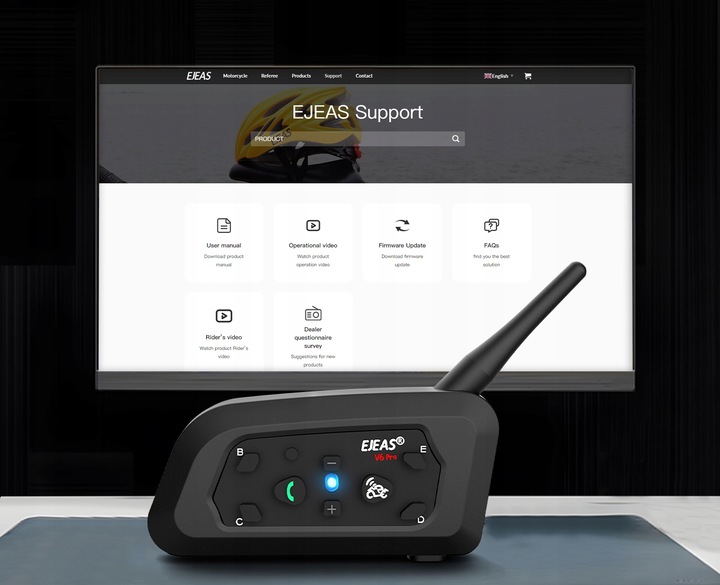 INTERKOM INTERCOM MOTOCYKLOWY EJEAS V6 PRO+ NOWA WERSJA 2024 1200M