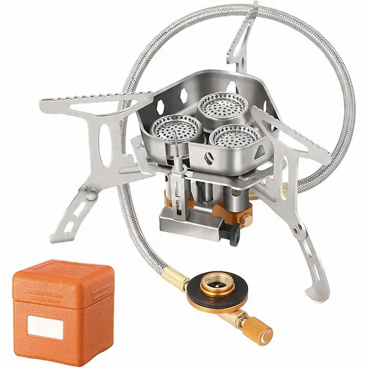Doskonała MINI kuchenka turystyczna gazowa na kartusze z adapterem 5800W