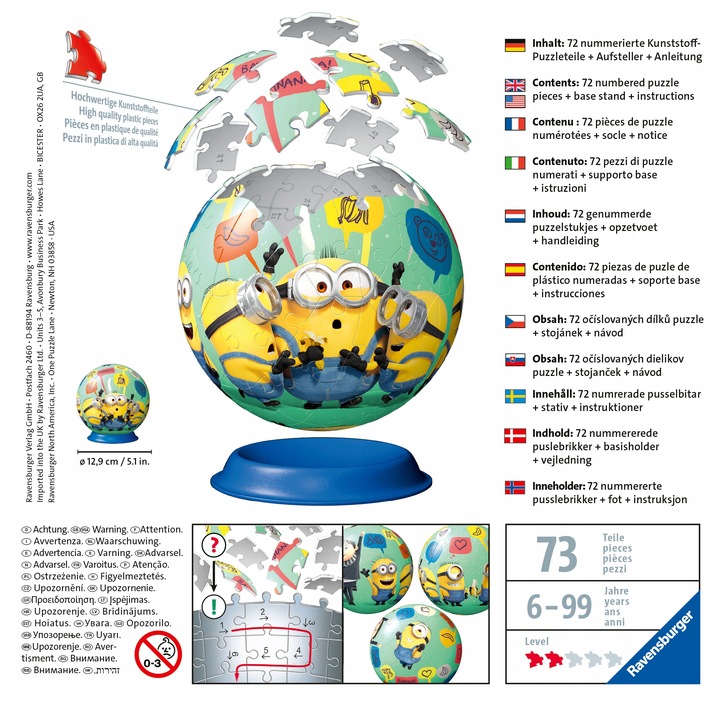 Ravensburger, Puzzle 3D: Minionki 2 (11179)