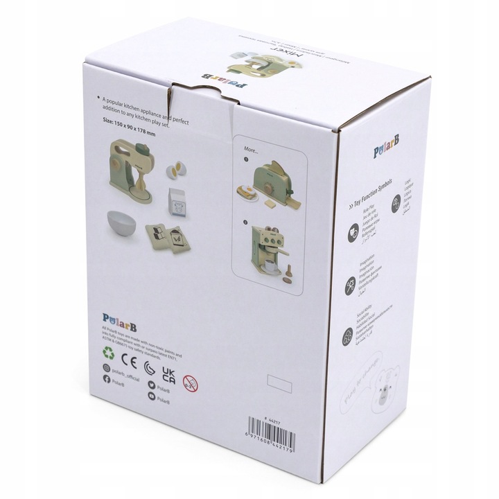 DREWNIANY MIKSER KUCHENNY ZIELONY BLENDER AKCESORIA ZESTAW VIGA POLARB