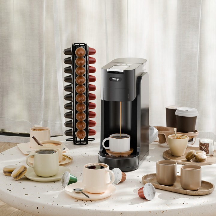 Ekspres kapsułkowy, ekspres wielokapsułkowy 3 w 1+ spieniacz do mleka