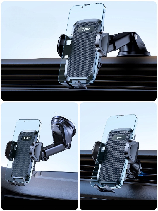 Uniwersalny TOPK uchwyt do samochodu na telefon obracany obrotowy o 360°