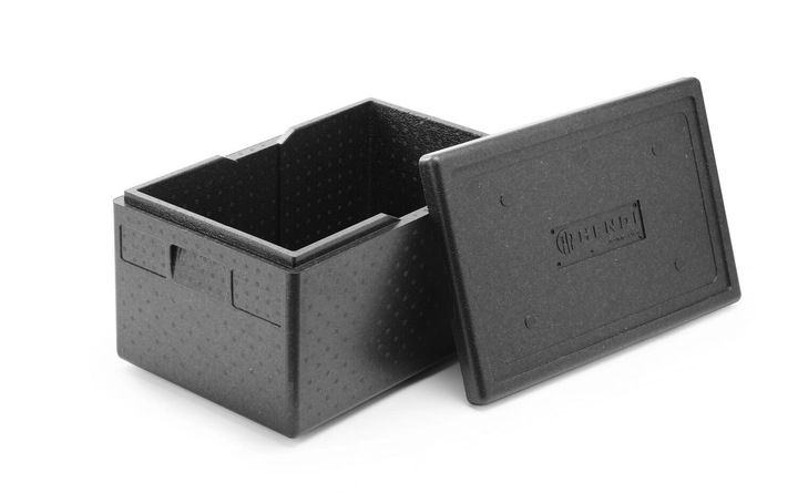 Pojemnik termoizolacyjny z piocelanu, HENDI, GN 1/1 46L 600x400mm, czarny