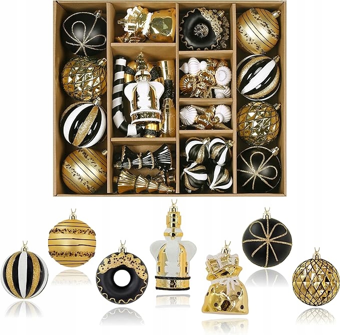 70 sztuk zestaw ozdób choinkowych nietłukące plastikowe bombki na choinkę