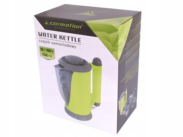 Czajnik samochodowy 0,7L 12V 150W 700ml + 2x kubek i sztućce