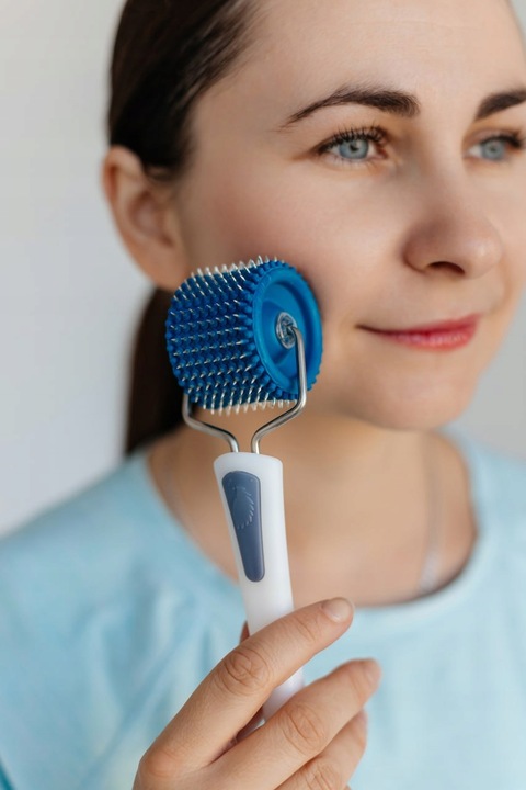 NOWOŚĆ !!! IGŁY POKRYTE SREBREM Wałek do twarzy 3,5 BEZ NIKLU !!! LYAPKO !!