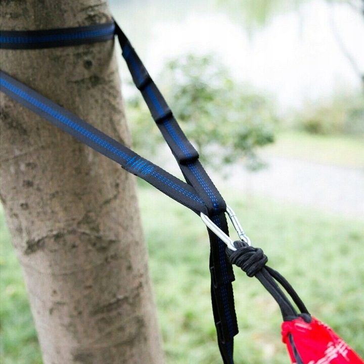 PASY DO MOCOWANIA HAMAKA, 2 SZTUKI, PASY Z 2 KARABIŃCZYKAMI, NA KEMPING