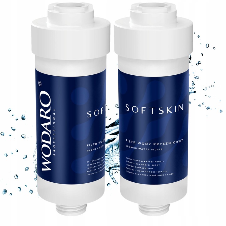 SOFTSKIN Filtr Wody Prysznicowy pod Prysznic WodaRO KDF BPA FREE 2 SZTUKI