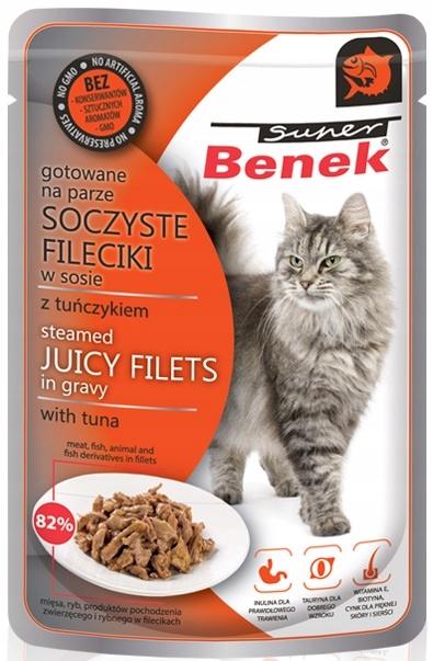 Benek Mokra karma Fileciki Saszetki dla kota Mix Smaków 32x85g