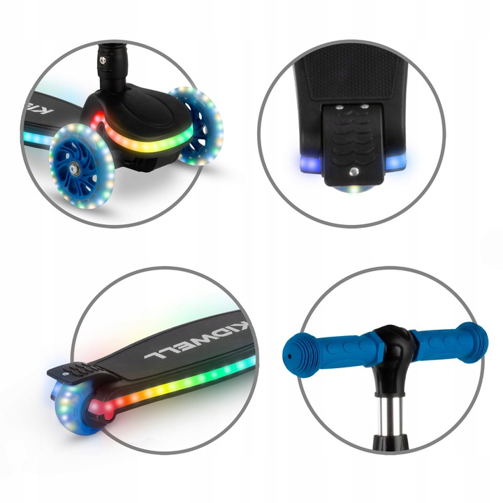 Hulajnoga LED KIDWELL Lumo balansowa świecące koła 3+ do 50 kg składana