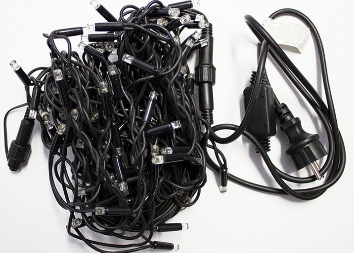 Lampki SOPLE Zewnętrzne GRUBE 100 LED 4,25m CIEPŁE BIAŁE + FLASH + Gniazdo