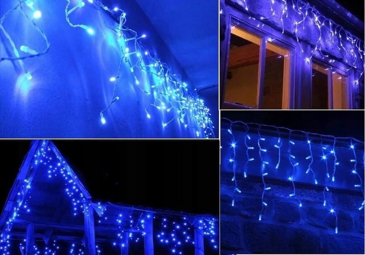SOPLE 500 LED LAMPKI ŚWIĄTECZNE ŚWIATEŁKA NIEBIESKIE 20m ZEWNETRZNE kurtyna