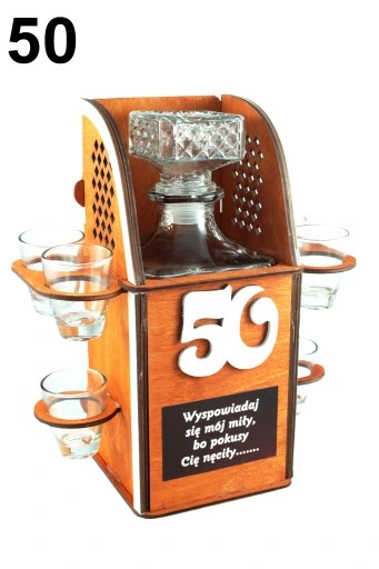 Karafka na alkohol 6 kieliszków kieliszki prezent URODZINY 18-99 WZORY