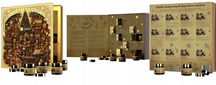 HISKIN Merry Ch. kalendarz adwentowy świece 12x15ml, 12x30ml Bajkowa Księga