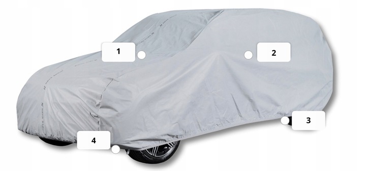 Pokrowiec na Samochód SUV/Minivan L2 480-505 Classic Plandeka na Auto-Szary