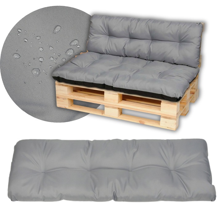 2 PODUSZKI NA PALETY siedzisko 120x80 poduszka ogrodowa OPARCIE 120x38