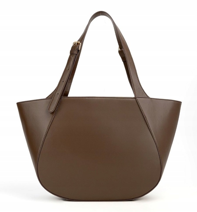 Monnari Piękna klasyczna czekoladowa torebka na ramię Regulowane rączki A4