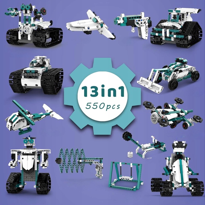 ZESTAW KLOCKÓW TECHNIK ROBOT EDUKACYJNY ZDALNIE STEROWANY 13w1 PROGRAMOWANY