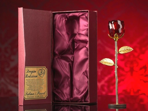 RÓŻA PREZENT 1-99 LAT URODZINY ROCZNICA ŚLUBU ETUI