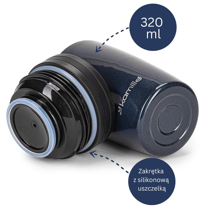 KUBEK TERMICZNY TERMOS BUTELKA BIDON NA KAWĘ HERBATĘ SZCZELNY 320ml KAMILLE