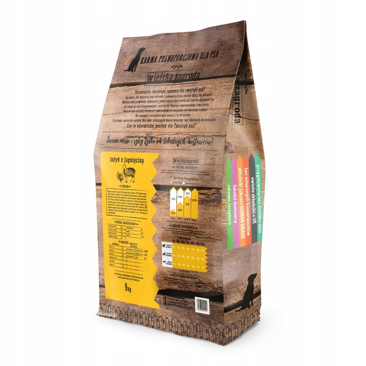 Wiejska Zagroda Karma sucha dla psa INDYK z JAGNIĘCINĄ Średnie rasy M 9kg