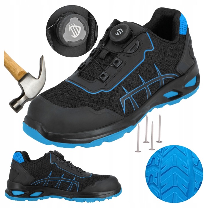 Buty robocze męskie Półbuty Sportowe z Kompozytowym Noskiem oddychające BOA