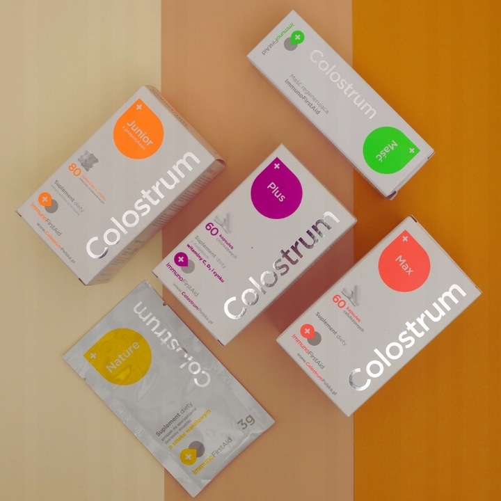 Suplement diety Colostrum PLUS witamina C, D+CYNK KAPSUŁKI 60 dni + prezent