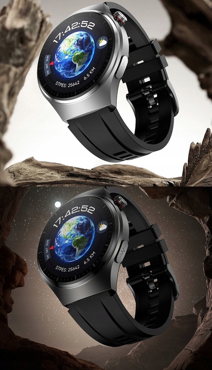 SMARTWATCH ZEGAREK MĘSKI EKG POMIAR CUKRU HRV ROZMOWY 3 PASKI SZKŁO MENU PL
