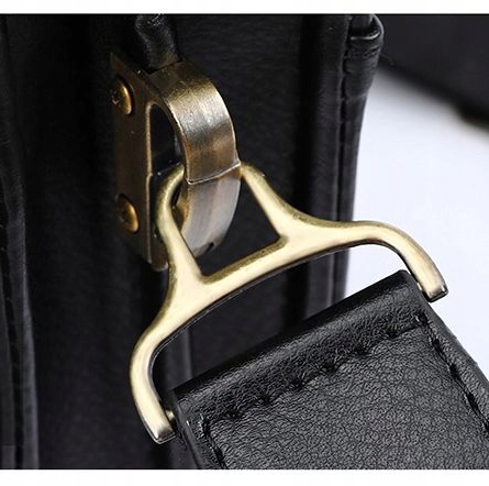 TORBA MĘSKA SKÓRZANA LISTONOSZKA NA RAMIĘ Z KIESZENIĄ Z KLAPĄ CZARNA