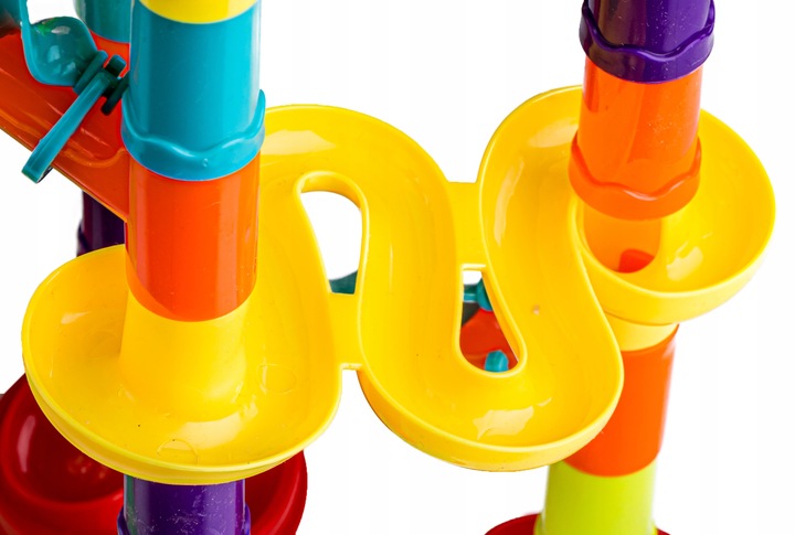 Tor Kulkowy KULODROM ZESTAW 113 el KULKI WYRZUTNIA Zjeżdżalnia dla kulek