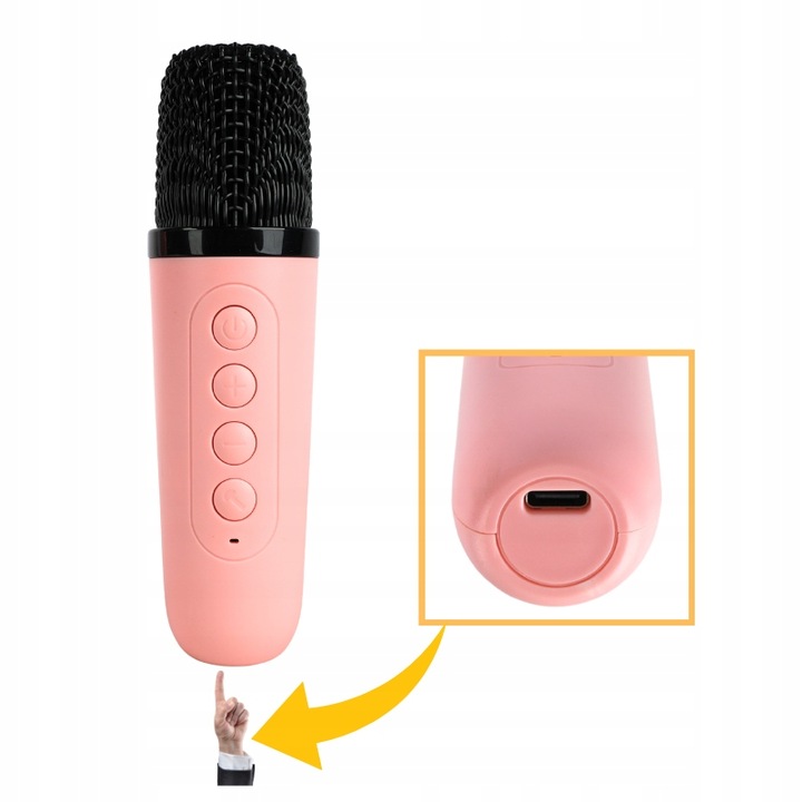 BEZPRZEWODOWY ZESTAW DO KARAOKE DLA DZIECI BLUETOOTH GŁOŚNIK + 2 MIKROFONY