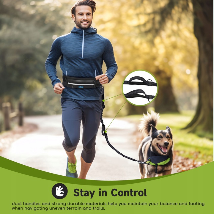 PAS SASZETKA DO BIEGANIA Z PSEM Elastyczna lina trakcyjna