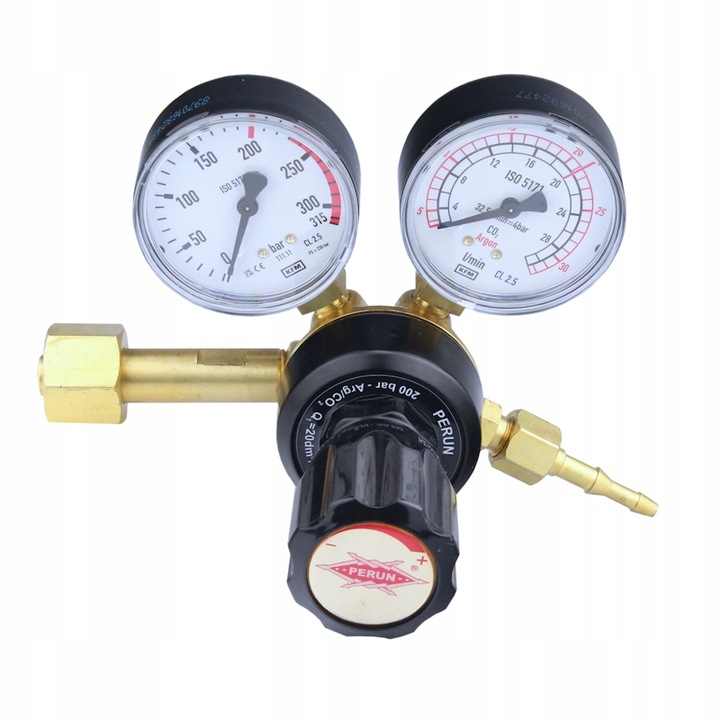 PROFESJONALNY REDUKTOR GAZU AR/CO2 2 MANOMETRY 200 BAR SLIGHT PERUN