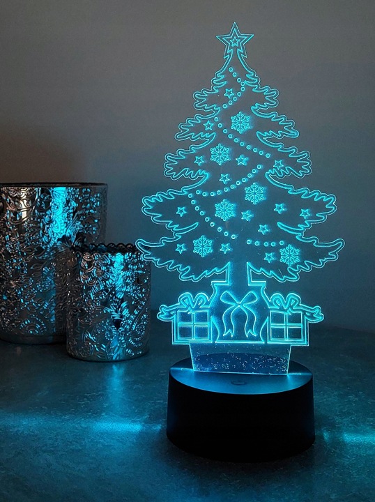 OZDOBA ŚWIĄTECZNA CHOINKA 3D LED KOLORY RGB PILOT