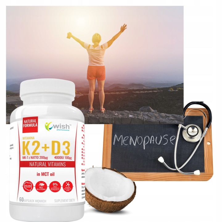 WITAMINA K2 MK7 200mg natto + D3 4000IU MCT 60KAPS
