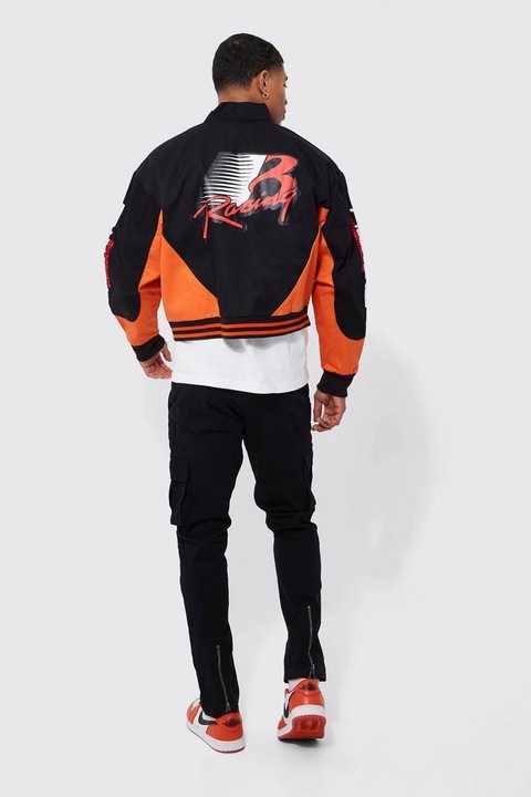 1F1A14 A02 BOOHOOMAN CZARNE RURKI CARGO SKINNY 32