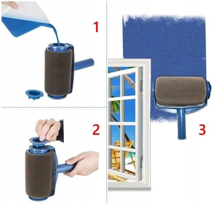 WAŁEK DO MALOWANIA NIEKAPIĄCY ZESTAW MALARSKI 4w1 WAŁEK NIEKAPEK