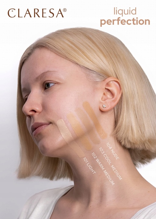 CLARESA 2W1 KOREKTOR I PODKŁAD KRYJĄCY LIQUID PERFECTION 102 WARM MEDIUM34G