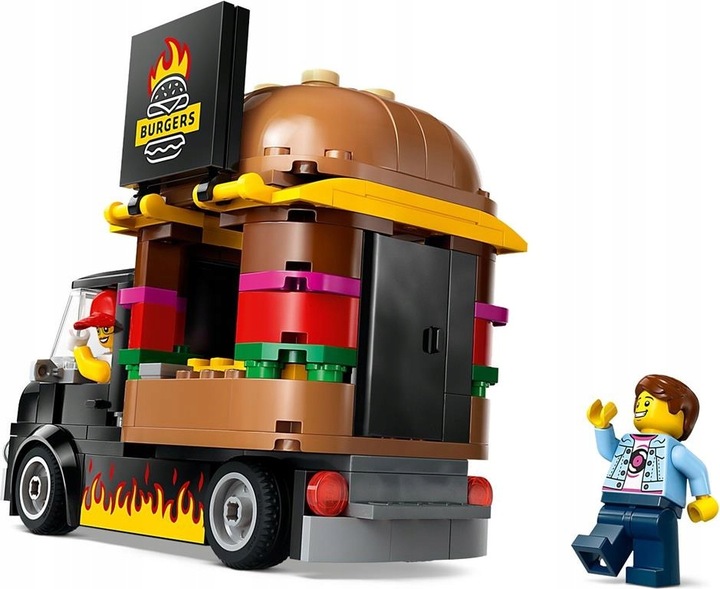 KLOCKI LEGO CITY 60404 CIĘŻARÓWKA Z BURGERAMI ZESTAW NA PREZENT + TORBA