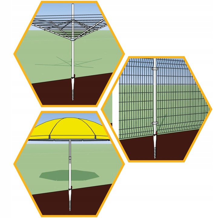PODSTAWA SŁUPA WKRĘCANA DO ZIEMI 68x550 ŚWIDER KOTWA PWO 68 OCYNK DOMAX