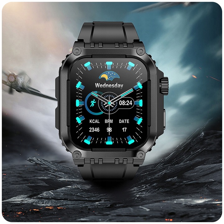 SMARTWATCH MĘSKI ZEGAREK FUNKCJA GPS ROZMOWY POLSKIE MENU TĘTNO 410mAh