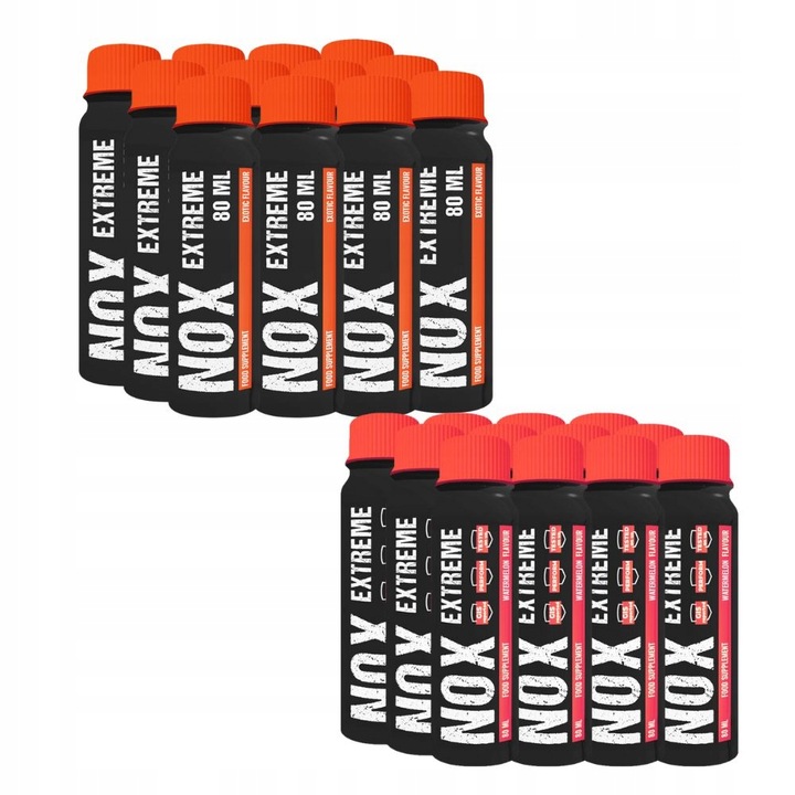 24 x nowmax NOX EXTREME 80 ML SZOT POMPA SIŁA ALANINA POBUDZENIE ORGANIZMU