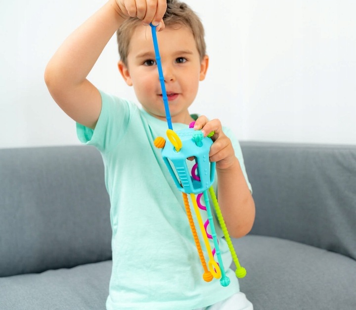 PRZECIĄGANIEC ZIPPEE ZABAWKA SENSORYCZNA prezent dla dzieci 18m+ MOBI