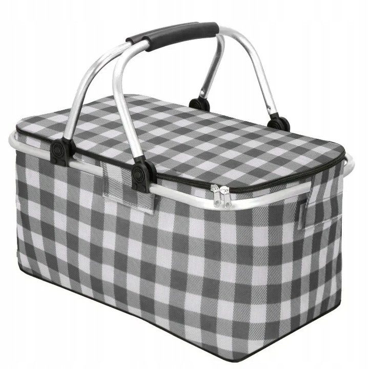 KOSZ PIKNIKOWY SKŁADANY TORBA TERMICZNA TURYSTYCZNY KOSZYK IZOLACYJNY 30L